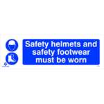 Safety Helmet Footwear Sign Rigid
