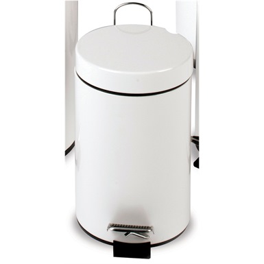 12 Litre Pedal Operated Bin, White