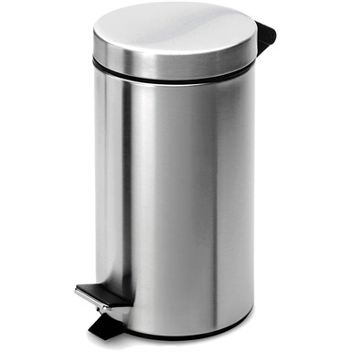 12 Litre Pedal Operated Chrome Bin, Plastic Liner