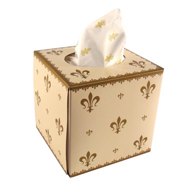 Fleur De Lys Decorated Facial Tissue Cube
