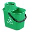 Green Plastic Mop Bucket, 12 Litre